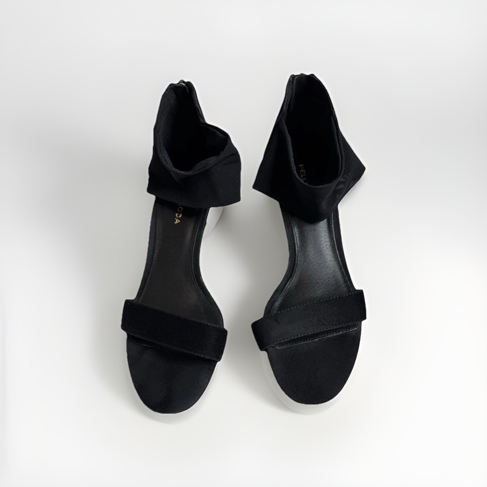 Pelle Moda Elvi Suede Mesh Kitten Heel Sandals